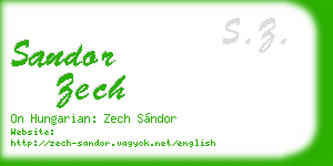 sandor zech business card